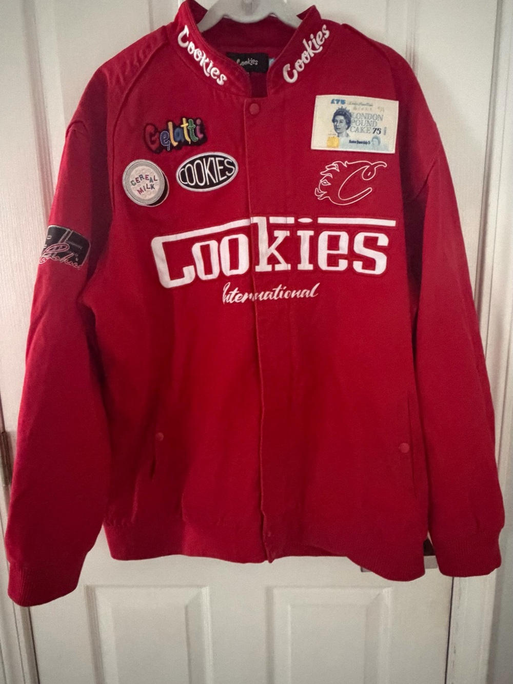 Cookies International Red Patch Bomber Jacket